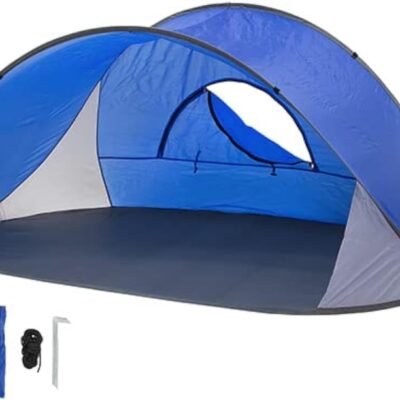 Pop-Up Beach Tent Sun Shade Portable Outdoor Family Shade Tent with Carrying Bag (Shelter Measures: 86" L x 47" W x 39" H)