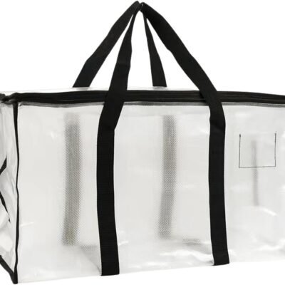 Camping Storage Bag, Organizer, Moving & Dorm, Decoration Storage, Fabric Container, Blanket and Toy, Travel Bag. 15"x27"x13" Woven Polypropylene Material with Lockable Zippers.