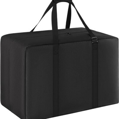 Tent Storage Bag, Heavy Duty Waterproof Tent Pole Bag with Padded Handles for Camping Sports Various Party Tent Canopy, 32" Lx W16.1"x24"H, Black