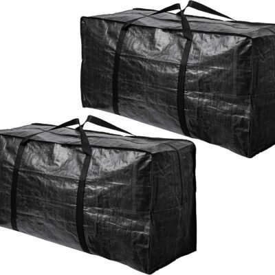 68.5 GAL 2 Pack XXL Jumbo Extra Large Heavy Duty Stronger Handles Storage Bags Moving Totes Zippered Reusable Wrap Around Handle Storage Totes